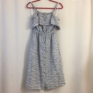 Lucky Brand Linen Midi Dress, Linen Blue/White